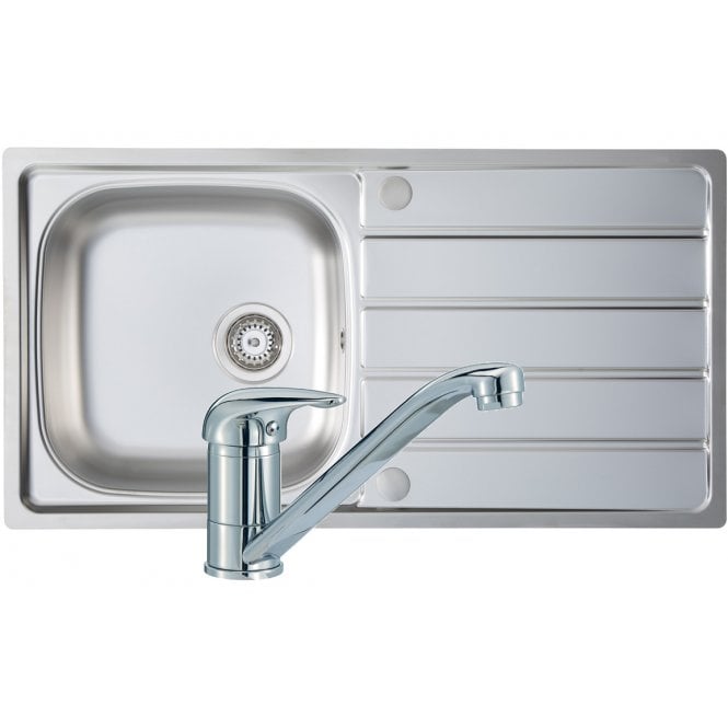 Prima  1 Bowl 965x500mm Stainless Steel Sink and Single Lever Tap Pack