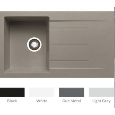 Prima+ Compact Granite 1 Bowl & Drainer Inset Sink- Available in 4 Finishes