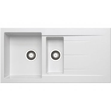 Prima+ Granite 1.5 Bowl and Drainer Inset Sink - Available in 4 Finishes