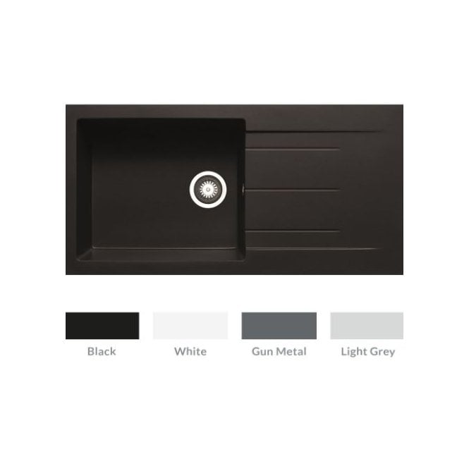 Prima + Granite 1 Bowl and Drainer Inset Sink - Available in 4 Finishes