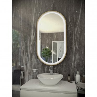 RAK-Ceramics Art Oval Silver LED Mirror (Choose Size and Finish)