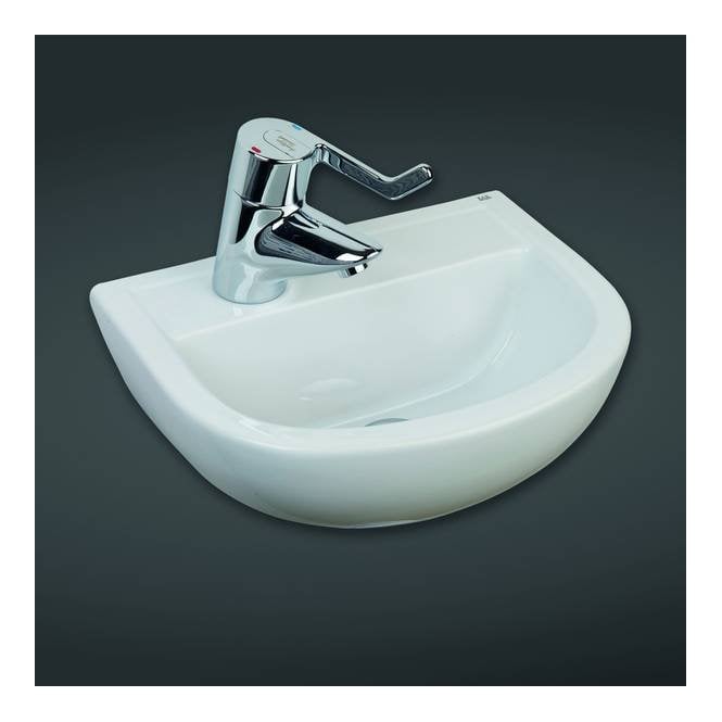 RAK Ceramics RAK-Ceramics Compact 38cm Special Needs Basin with no Overflow (Choose tap hole number and location)