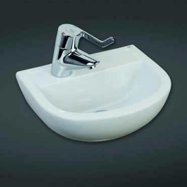 RAK-Ceramics Compact 38cm Special Needs Basin with no Overflow (Choose tap hole number and location)