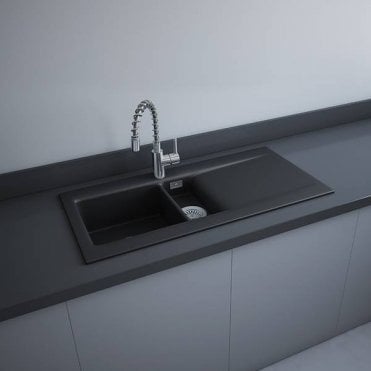 RAK-Ceramics Dream 1 Slim 1.5 Bowl Kitchen Sink 101cm, Matt (Choose Finish)