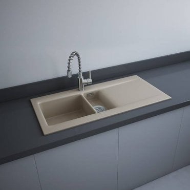 RAK-Ceramics Dream 1 Slim 1.5 Bowl Kitchen Sink 101cm, Matt (Choose Finish)