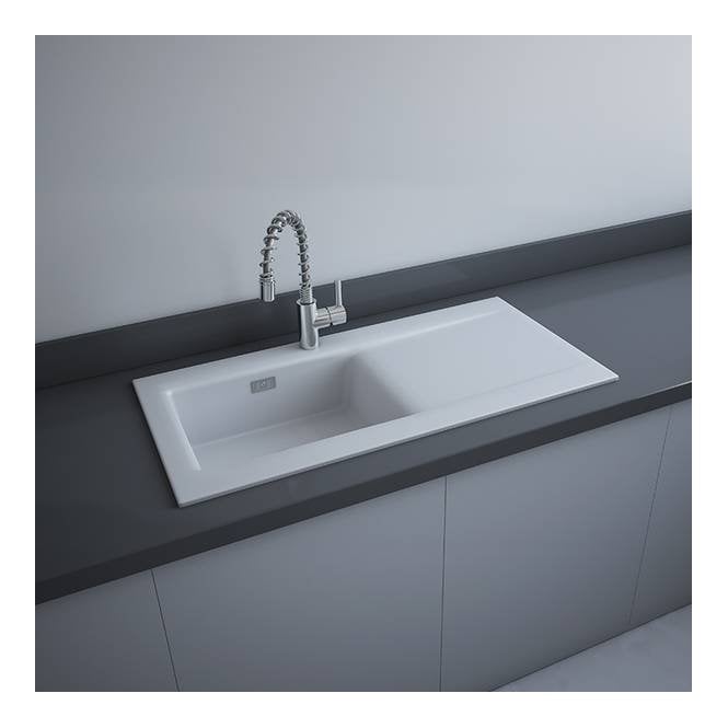 RAK Ceramics RAK-Ceramics Dream 2 Slim Single Bowl Kitchen Sink 101cm (Choose Finish)