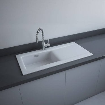 RAK-Ceramics Dream 2 Slim Single Bowl Kitchen Sink 101cm (Choose Finish)