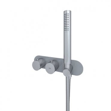 RAK-Ceramics Feeling Round Horizontal Dual Outlet Thermostatic Shower Valve (Choose Finish)