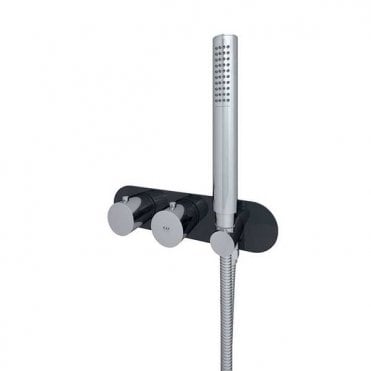 RAK-Ceramics Feeling Round Horizontal Dual Outlet Thermostatic Shower Valve (Choose Finish)