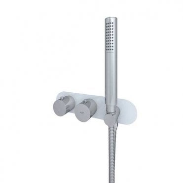 RAK-Ceramics Feeling Round Horizontal Dual Outlet Thermostatic Shower Valve (Choose Finish)