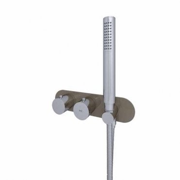RAK-Ceramics Feeling Round Horizontal Dual Outlet Thermostatic Shower Valve (Choose Finish)
