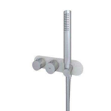 RAK-Ceramics Feeling Round Horizontal Dual Outlet Thermostatic Shower Valve (Choose Finish)