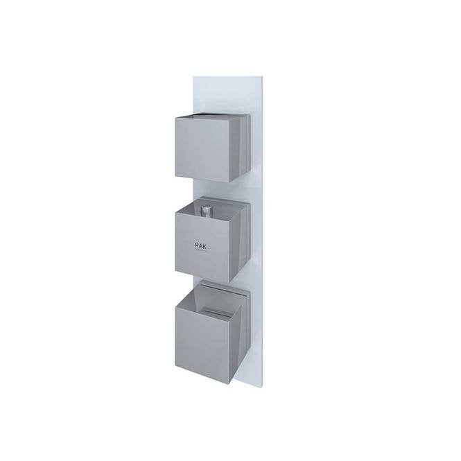 RAK Ceramics RAK-Ceramics Feeling Square Dual Outlet Thermostatic Concealed Shower Valve (Choose Finish)