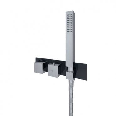 RAK-Ceramics Feeling Square Horizontal Dual Outlet Thermostatic Shower Valve (Choose Finish)