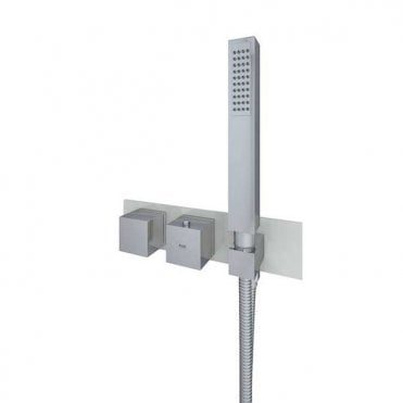 RAK-Ceramics Feeling Square Horizontal Dual Outlet Thermostatic Shower Valve (Choose Finish)