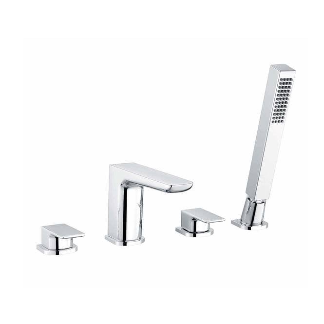 RAK Ceramics RAK-Ceramics Moon 4 Hole Deck Mounted Bath Shower Mixer (Choose Finish)