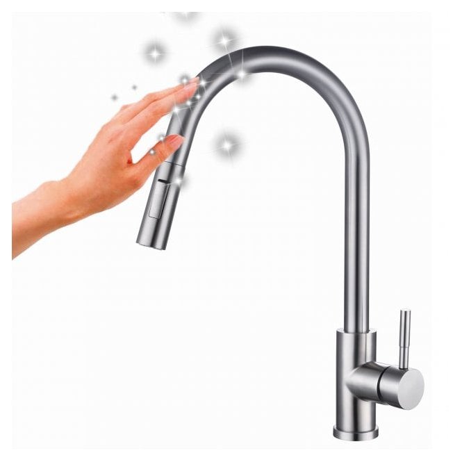 RAK Ceramics RAK-Ceramics Prague One Touch Pull Out Kitchen Sink Mixer