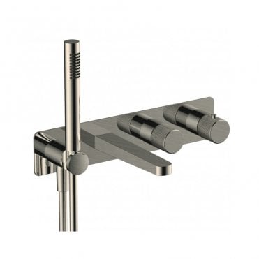 RAK Amalfi Two Outlet Horizontal Thermostatic Concealed Shower Valve with Handset and Bath Spout