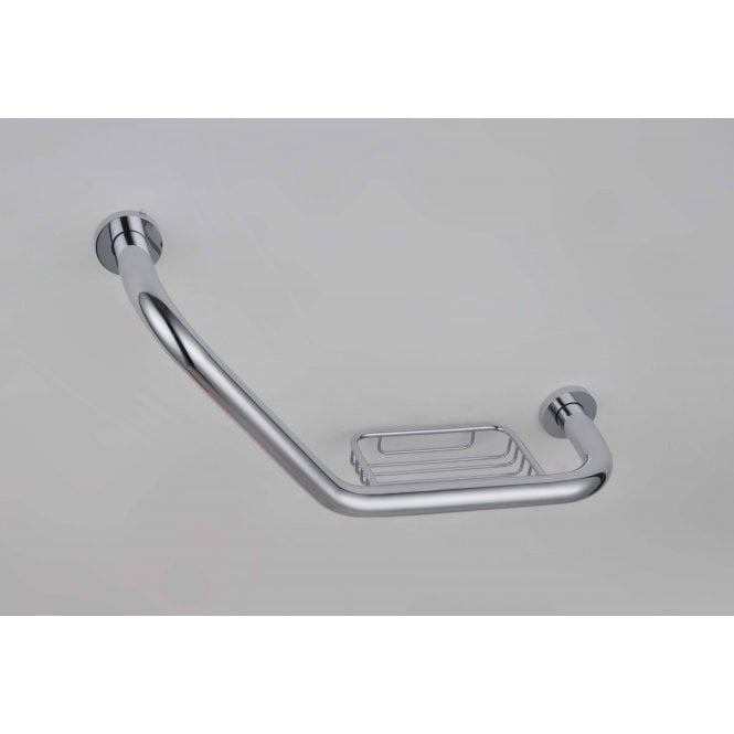 RAK Ceramics RAK Angled Grab Rail with Integrated Soap Dish Silver