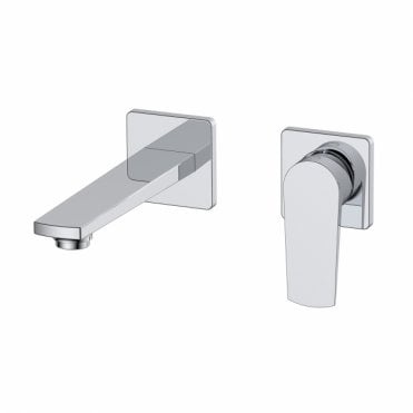 RAK Blade Wall Mounted Basin Mixer Tap 2 Tap HolesChrome