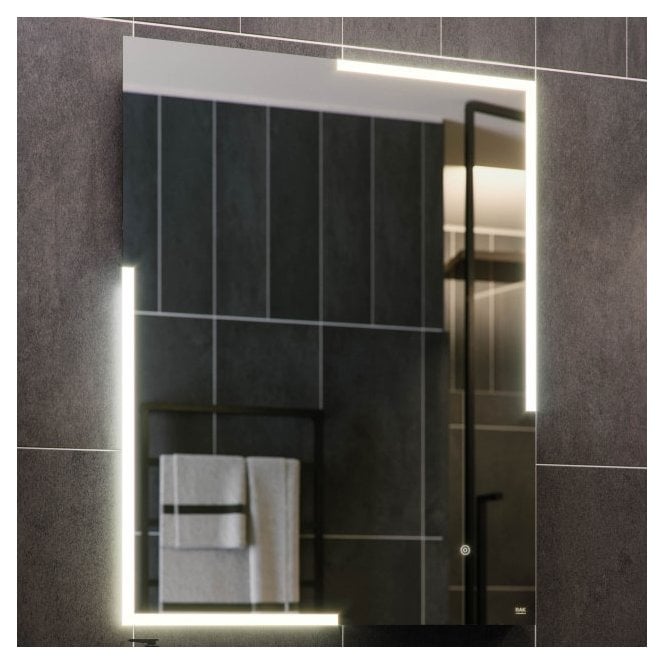 RAK Ceramics RAK Citrine Portrait Illuminated LED Mirror with Switch and Demister Pad 800mm x 600mm