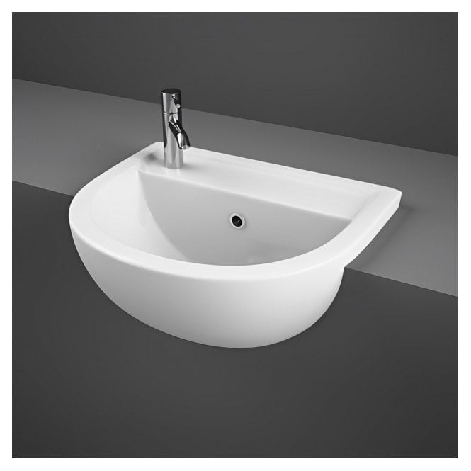 RAK Ceramics RAK Compact 400mm Semi Recessed Basin 1 Left Hand TH White