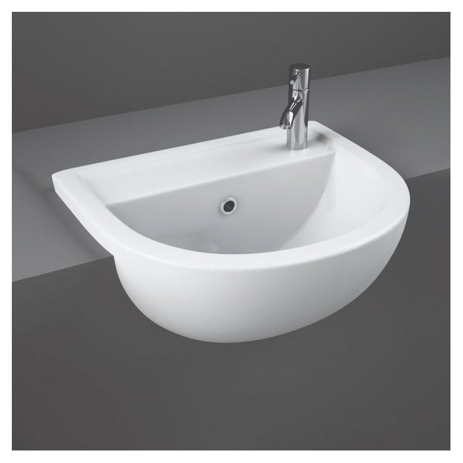 RAK Ceramics RAK Compact 400mm Semi Recessed Basin 1 Right Hand TH White