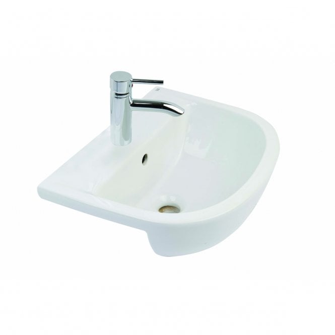 RAK Ceramics RAK Compact 450mm Semi Recessed Basin 2 Tap HolesWhite
