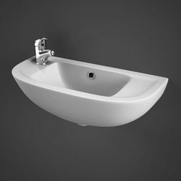 RAK Compact 450mm Wall Hung Slimline Basin 1 Tap HoleWhite