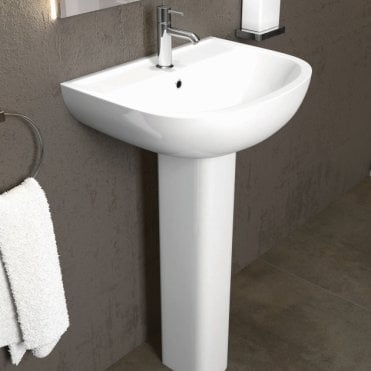 RAK Compact Basin White (Options for taps holes, size and pedsestal type)