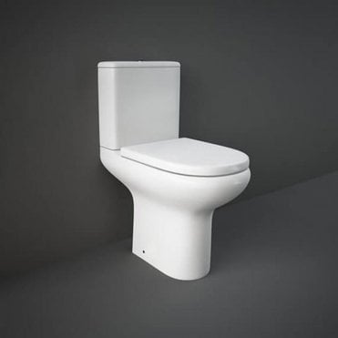 RAK Compact Comfort Height Open Back Close Coupled Toilet With Cistern and Urea Soft Close Seat White