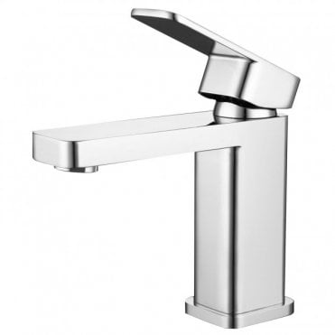 RAK Compact Eco Square Mono Basin Mixer Tap with Clicker Waste Chrome