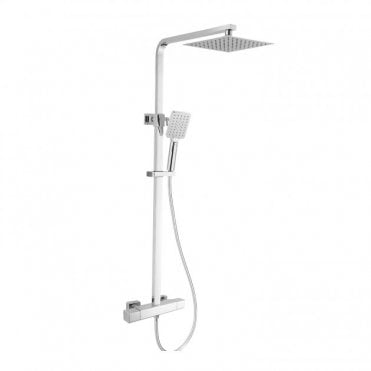 RAK Compact Thermostatic Square Bar Mixer Shower with Shower Kit and Fixed Head Chrome