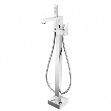 RAK Cubis Freestanding Bath Shower Mixer Tap Chrome