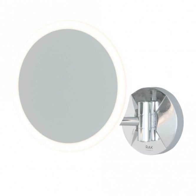 RAK Ceramics RAK Demeter Plus Round LED 3x Magnifying Mirror with Magnetic Pullout Switch 213mm x 200mm
