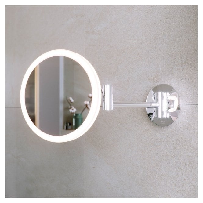 RAK Ceramics RAK Demeter Round LED 3x Magnifying Mirror with Switch 264mm x 200mm