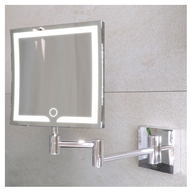 RAK Ceramics RAK Demeter Square LED 3x Magnifying Mirror with Switch 264mm x 200mm