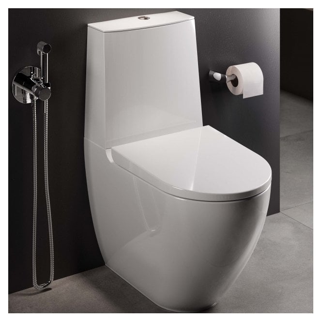 RAK Ceramics Rak Des Rimless Close To Wall Toilet With Cistern And Soft Close Uria Seat White