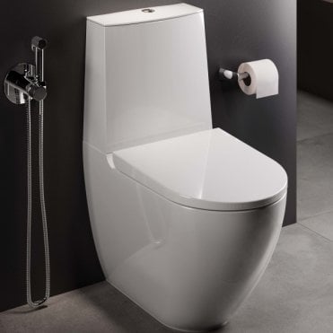 Rak Des Rimless Close To Wall Toilet With Cistern And Soft Close Uria Seat White