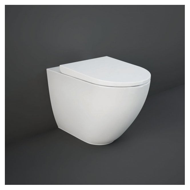 RAK Ceramics Rak Des Rimless Comfort Height Back To Wall Toilet With Soft Close Uria Seat White