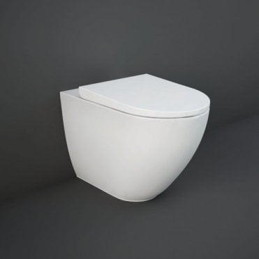 Rak Des Rimless Comfort Height Back To Wall Toilet With Soft Close Uria Seat White