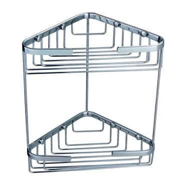 RAK Double Corner Basket Wall Mounted Chrome