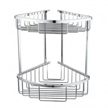 RAK Double Round Front Corner Basket Chrome