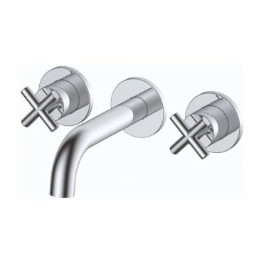RAK Ella Wall Mounted Bath Filler Tap 3 Tap HolesChrome