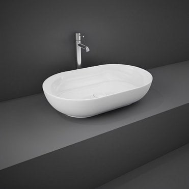 RAK Feeling Oval Countertop Basin 550mm Wide 0 Tap HolesWhite