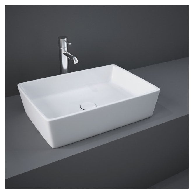 RAK Ceramics RAK Feeling Rectangular Countertop Basin 500mm Wide 0 Tap HolesWhite