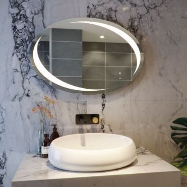 RAK Hades Oval Illuminated LED Mirror with Switch and Demister Pad 600mm x 900mm