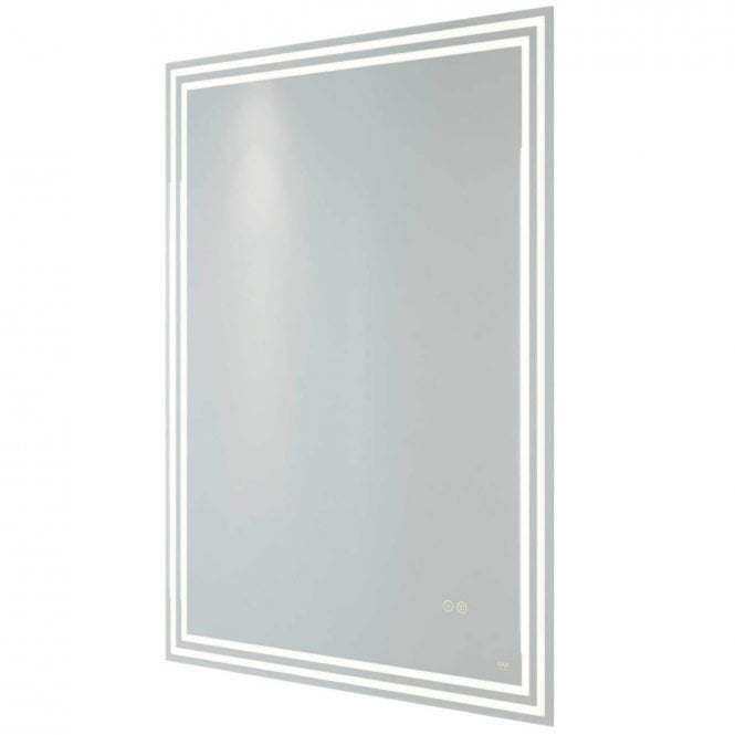 RAK Ceramics RAK Hermes Portrait Illuminated LED Bluetooth Mirror with Switch and Demister Pad 800mm x 600mm