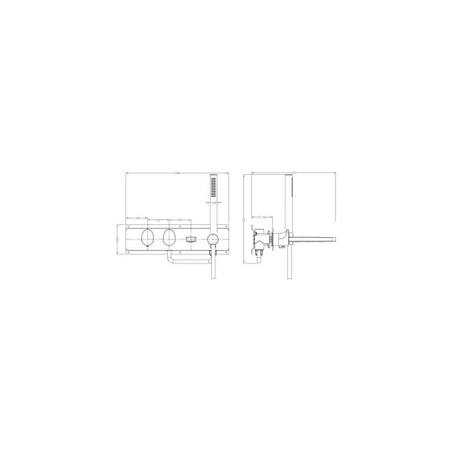 RAK Ceramics RAK-Ceramics RAK Horizontal Dual Outlet Thermostatic Concealed