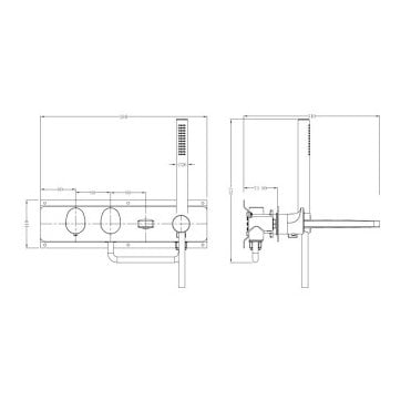 RAK-Ceramics RAK Horizontal Dual Outlet Thermostatic Concealed